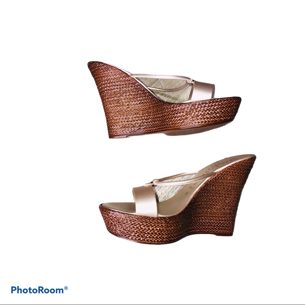 Italian Shoemakers Dita sandal wedge slip on Sz 7M